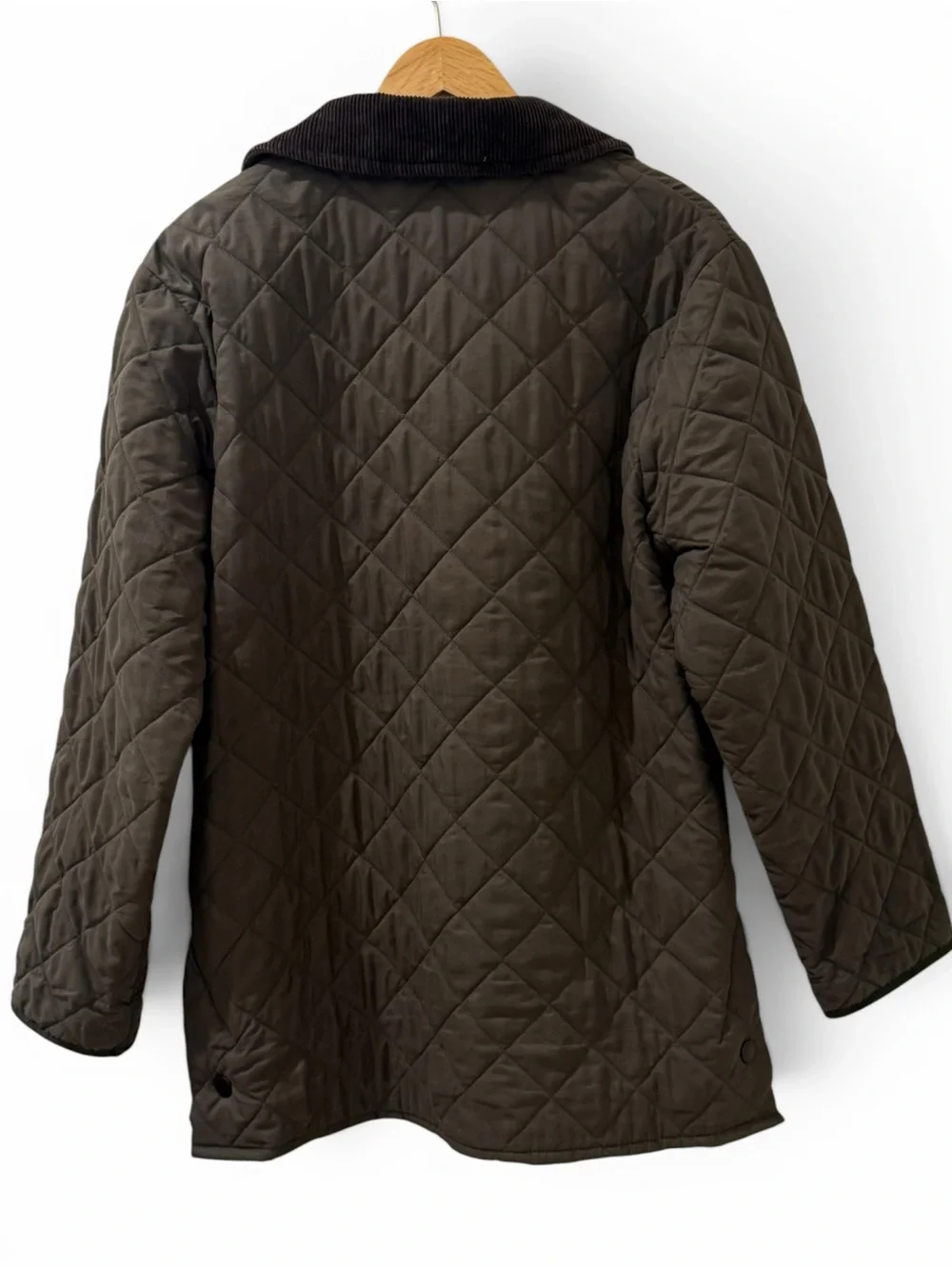 Barbour Classic Eskdale D892 Quilted Green Jacket Corduroy Made in England Med